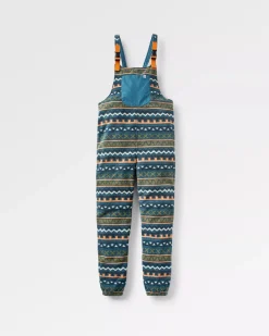 Dungarees & Pants|Best Sellers>Passenger Ace Recycled Polar Fleece Dungarees Retro Geo Mediterranean