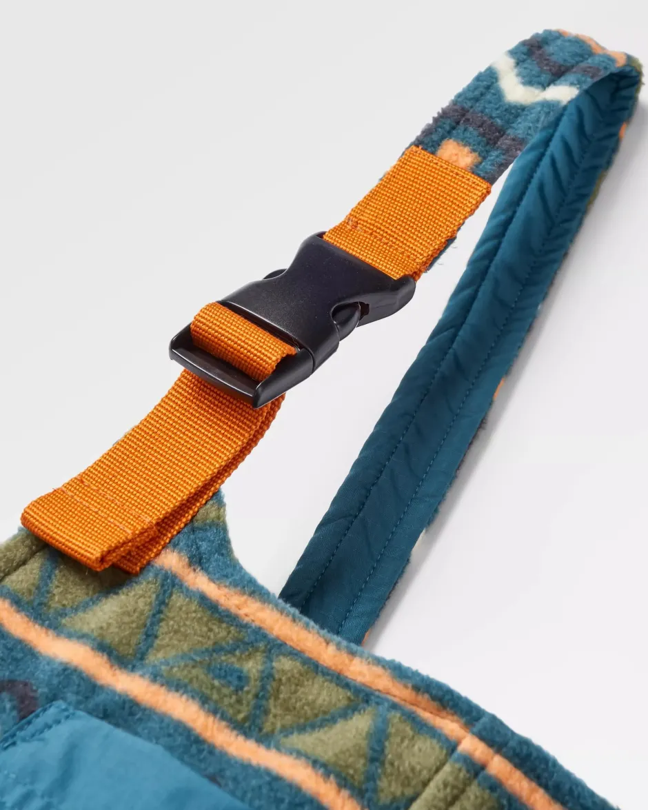 Dungarees & Pants|Best Sellers>Passenger Ace Recycled Polar Fleece Dungarees Retro Geo Mediterranean