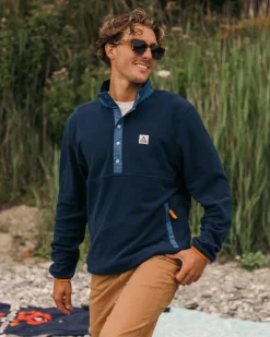 Fleece|Fleece>Floris van Bommel Adrift Recycled Polar Fleece Deep Navy