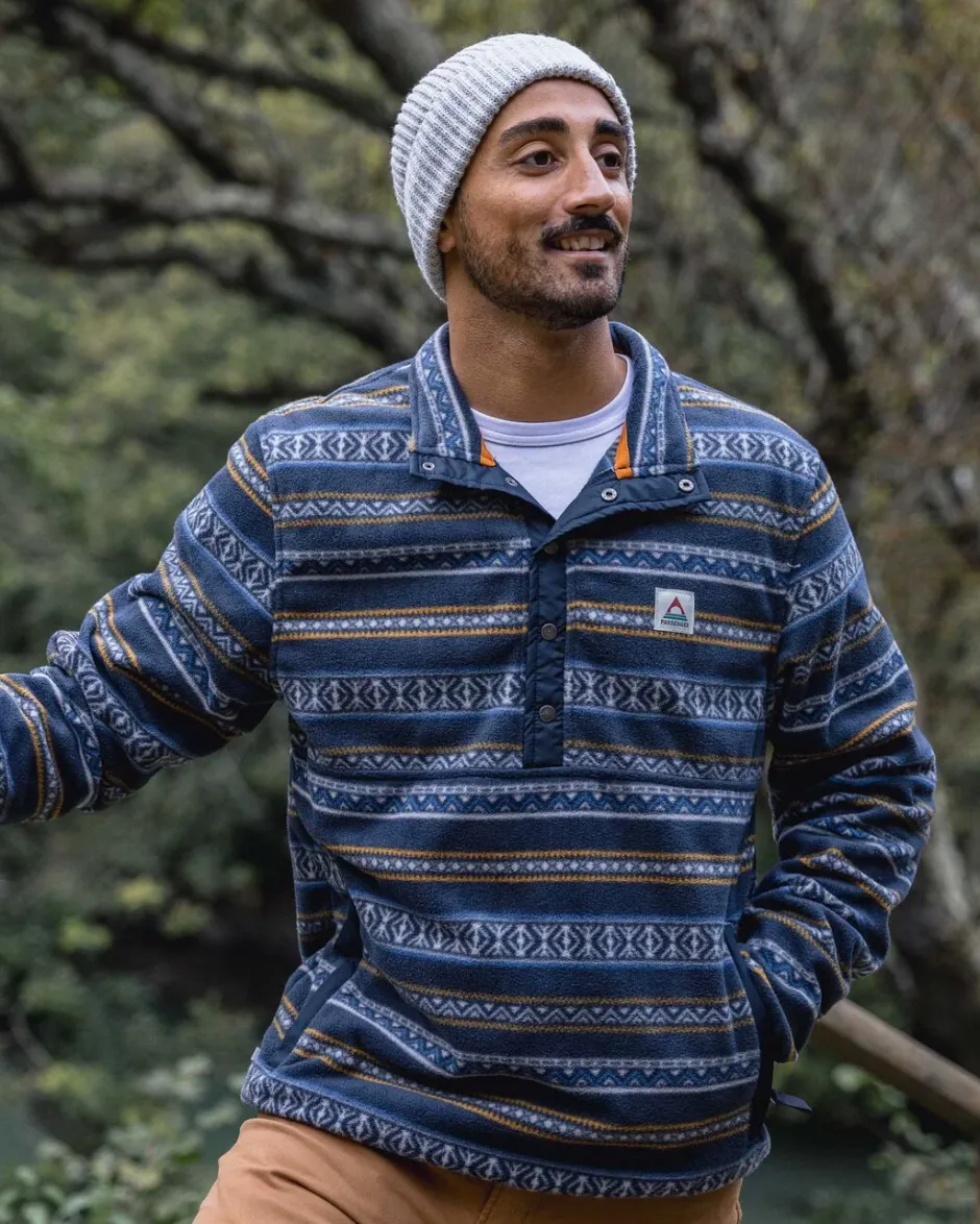 Fleece|Fleece>Floris van Bommel Adrift Recycled Polar Fleece Midnight Fairisle