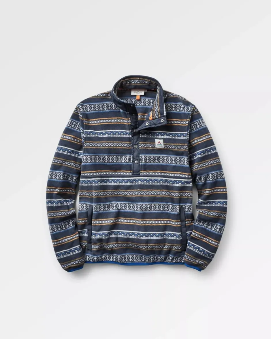 Fleece|Fleece>Floris van Bommel Adrift Recycled Polar Fleece Midnight Fairisle