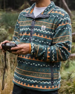Fleece|Fleece>Floris van Bommel Adrift Recycled Polar Fleece Retro Geo Mediterranean