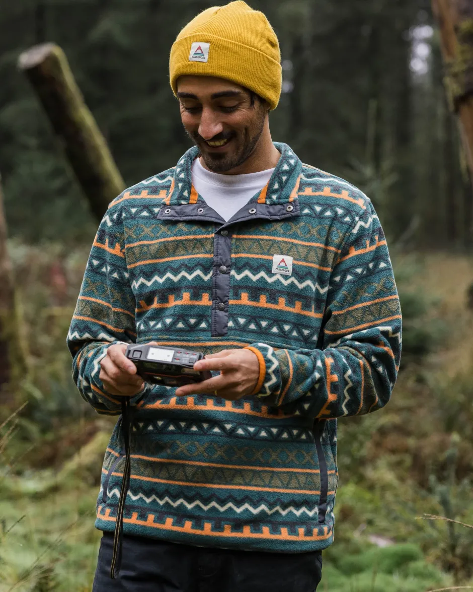 Fleece|Fleece>Floris van Bommel Adrift Recycled Polar Fleece Retro Geo Mediterranean
