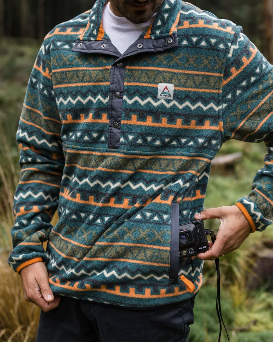 Fleece|Fleece>Floris van Bommel Adrift Recycled Polar Fleece Retro Geo Mediterranean