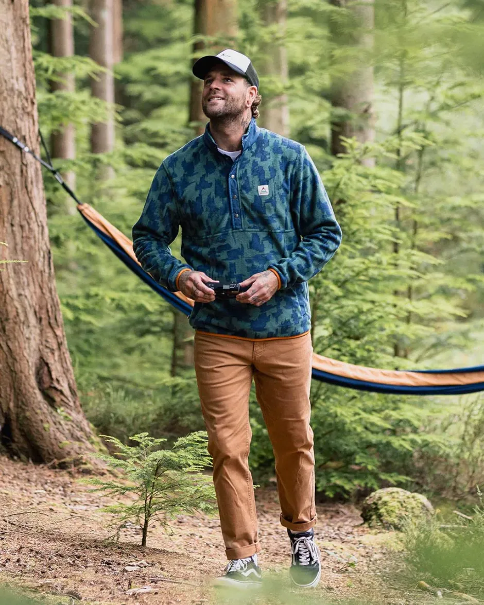 Fleece|Fleece>Passenger Adrift Recycled Polar Fleece Oak Patch Deep Ocean