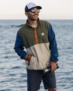 Fleece|Fleece>Passenger Adrift Recycled Polar Fleece Khaki/Oatmeal