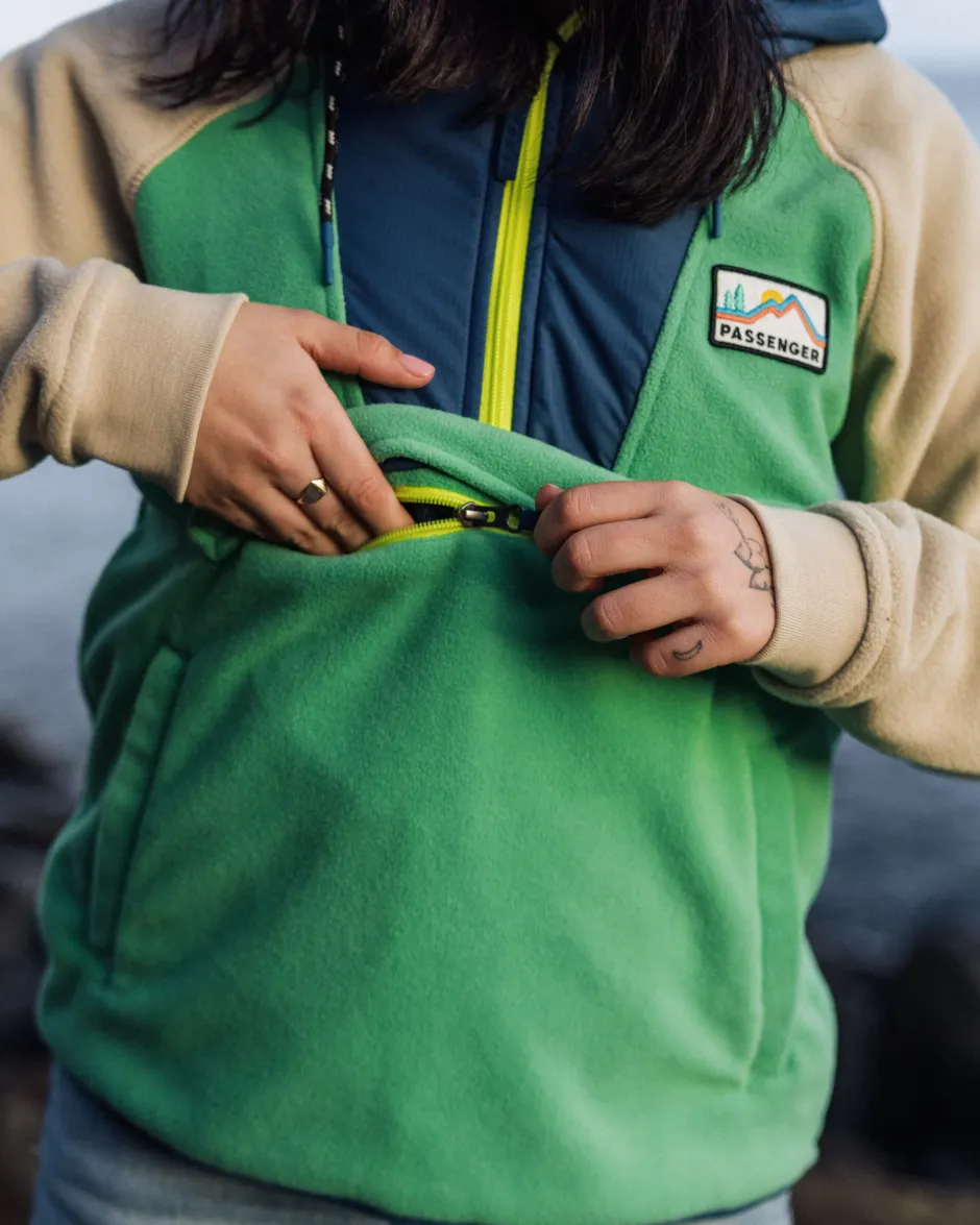 Fleece|Fleece>Passenger Alexander Recycled Polar Hooded Fleece Green Spruce
