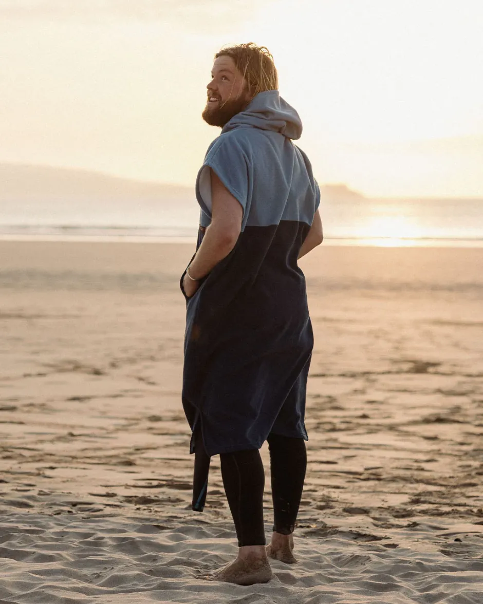Surf Accessories|Surf Accessories>Floris van Bommel Baja Recycled Towel Poncho Provincial Blue/ Dark Denim