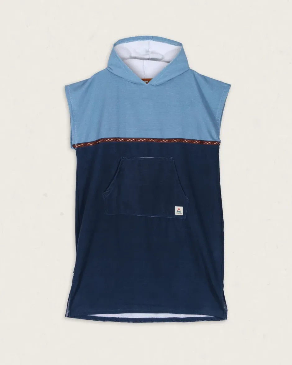 Surf Accessories|Surf Accessories>Floris van Bommel Baja Recycled Towel Poncho Provincial Blue/ Dark Denim