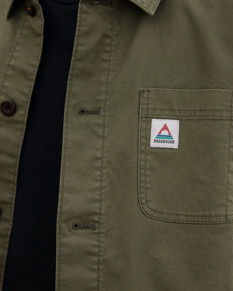 Shirts|Overshirts>Passenger Balsa Canvas Overshirt Khaki