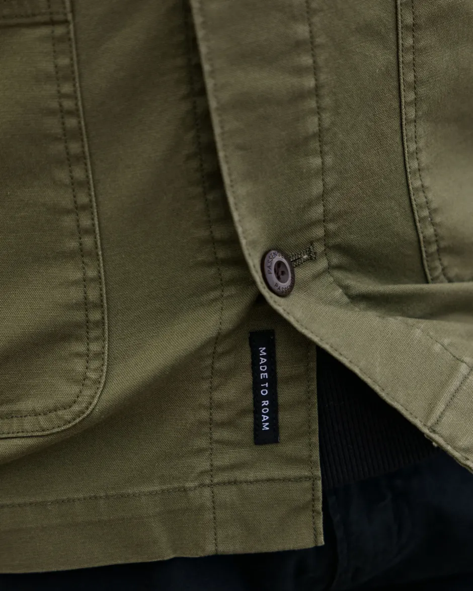 Shirts|Overshirts>Passenger Balsa Canvas Overshirt Khaki