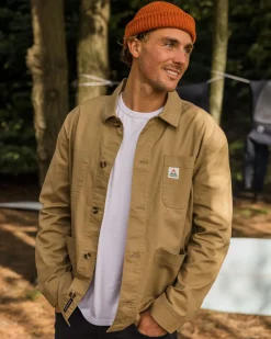 Shirts|Overshirts>Passenger Balsa Canvas Overshirt Biscuit