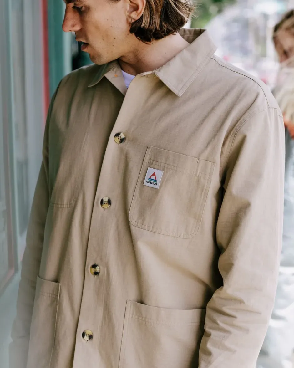 Shirts|Overshirts>Passenger Balsa Organic Cotton Overshirt Biscuit