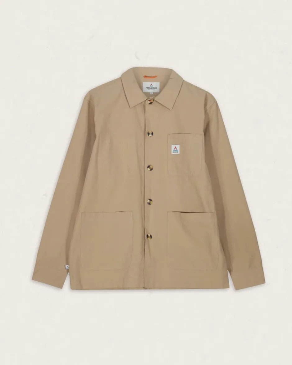Shirts|Overshirts>Passenger Balsa Organic Cotton Overshirt Biscuit