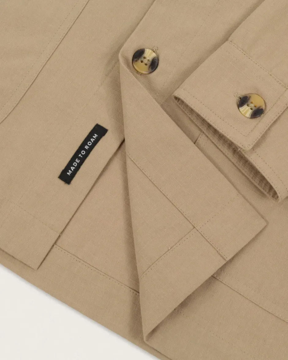 Shirts|Overshirts>Passenger Balsa Organic Cotton Overshirt Biscuit