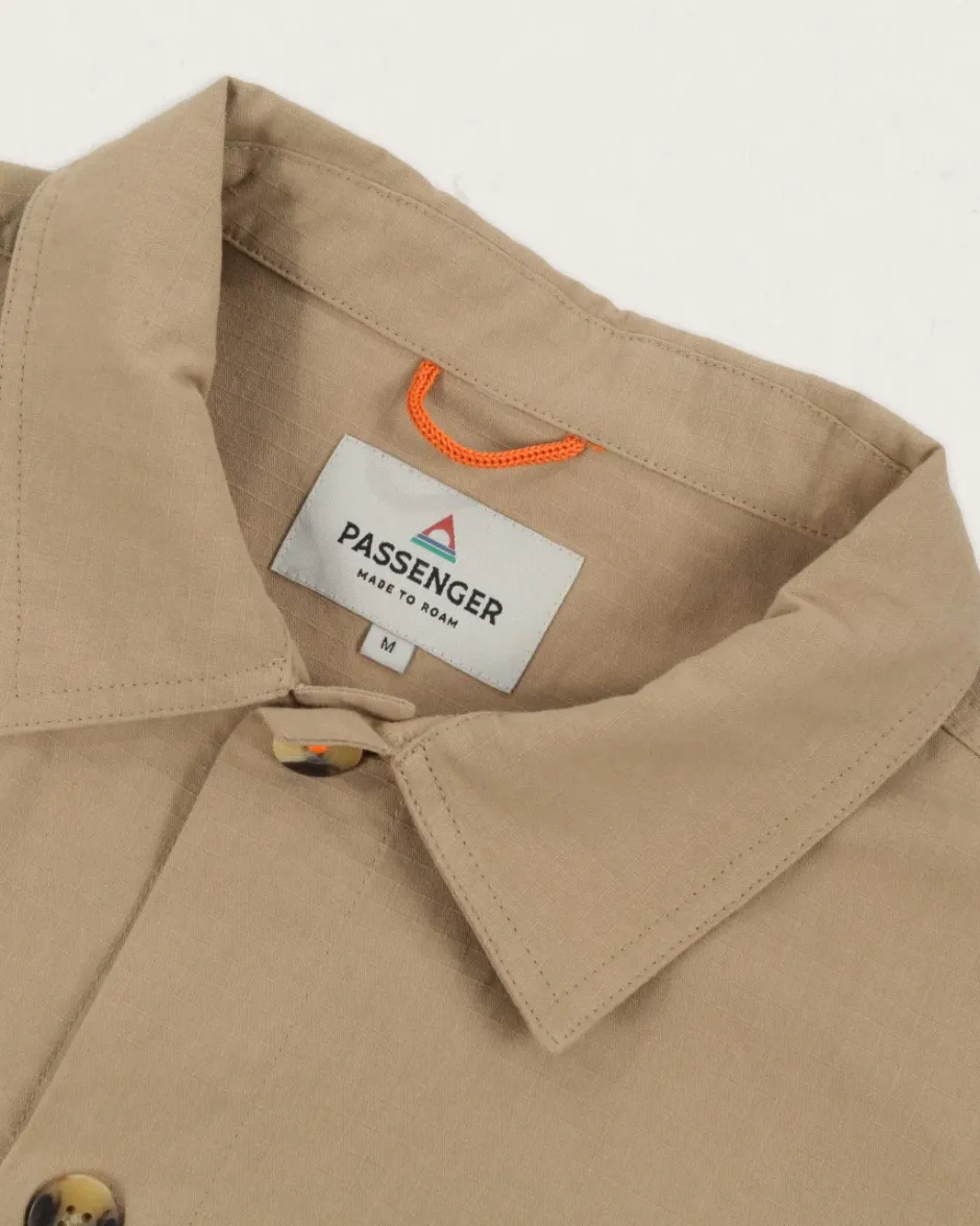 Shirts|Overshirts>Passenger Balsa Organic Cotton Overshirt Biscuit