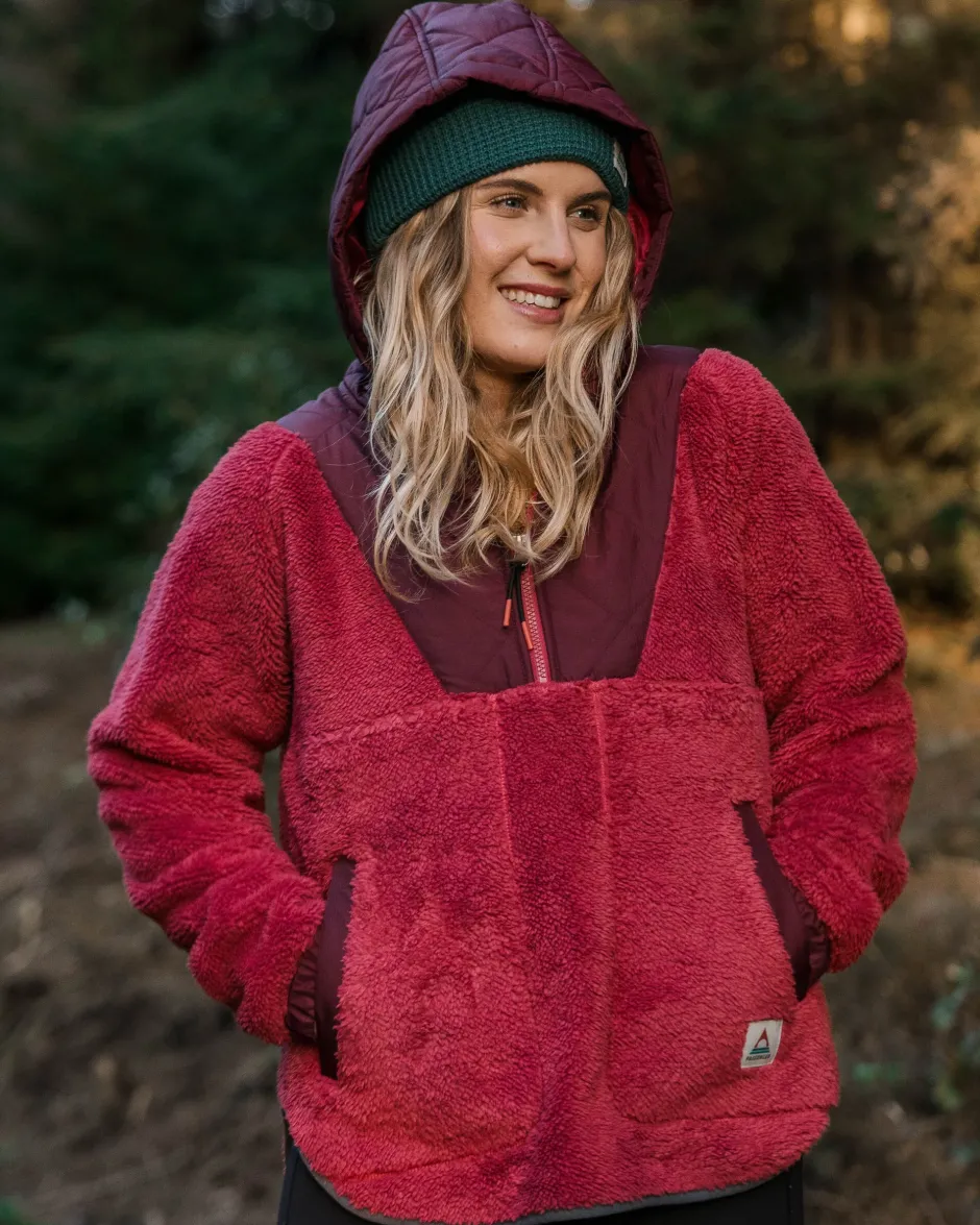 Fleece|Fleece>Passenger Beaumont Recycled Sherpa Hooded Fleece Earth Red