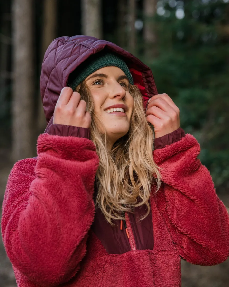 Fleece|Fleece>Passenger Beaumont Recycled Sherpa Hooded Fleece Earth Red