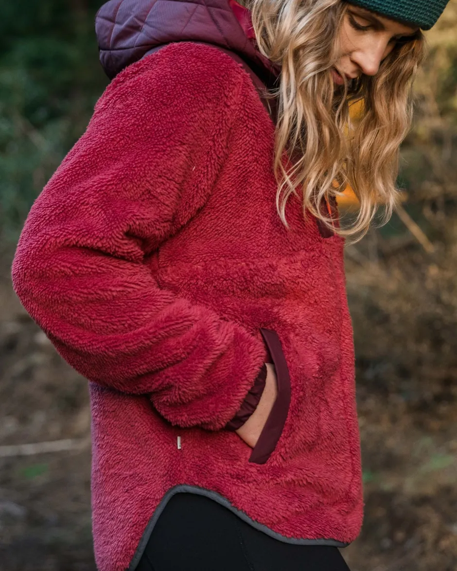 Fleece|Fleece>Passenger Beaumont Recycled Sherpa Hooded Fleece Earth Red