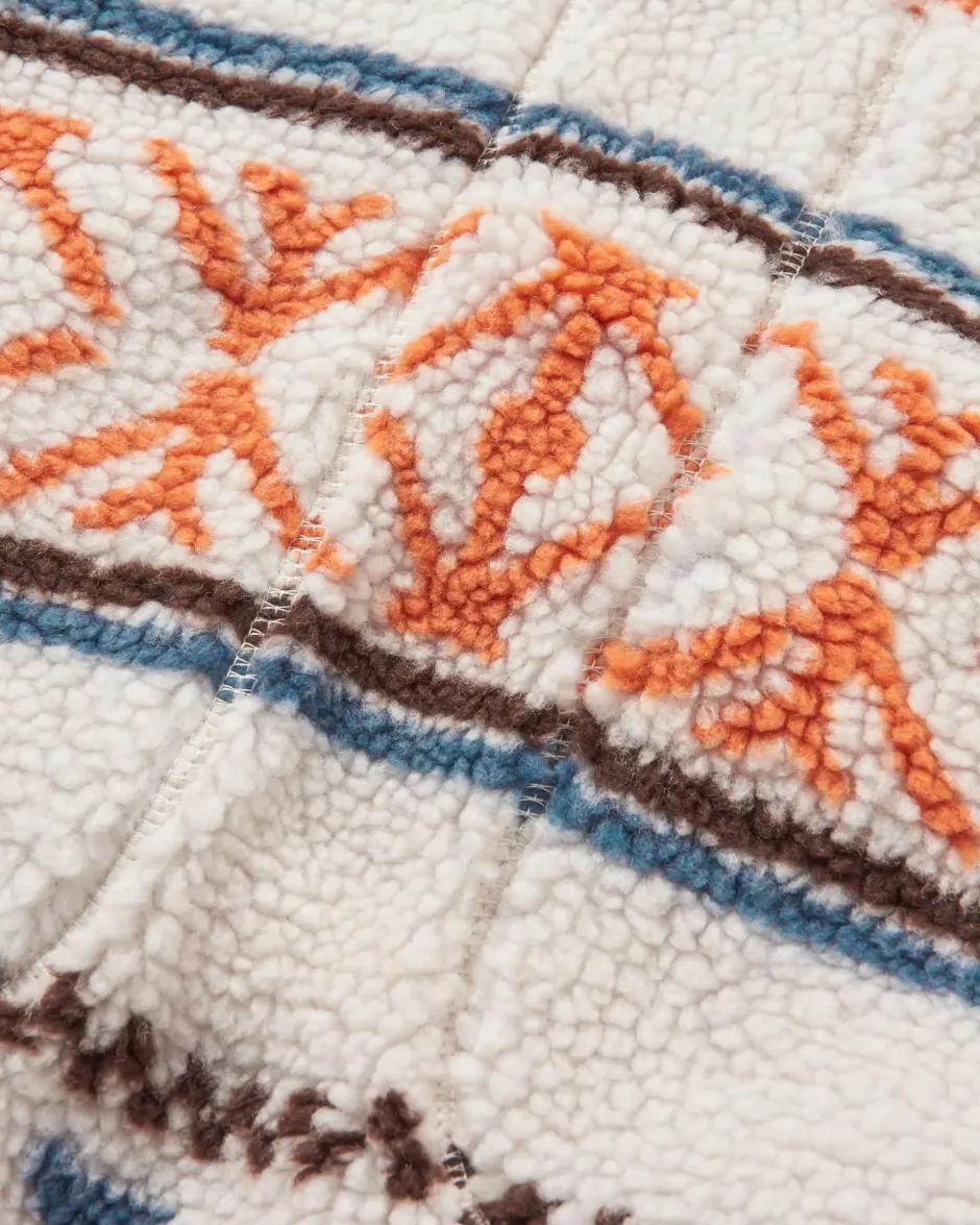 Fleece|Fleece>Passenger Beaumont Recycled Sherpa Hooded Fleece Homespun Stripe Sunrise Orange