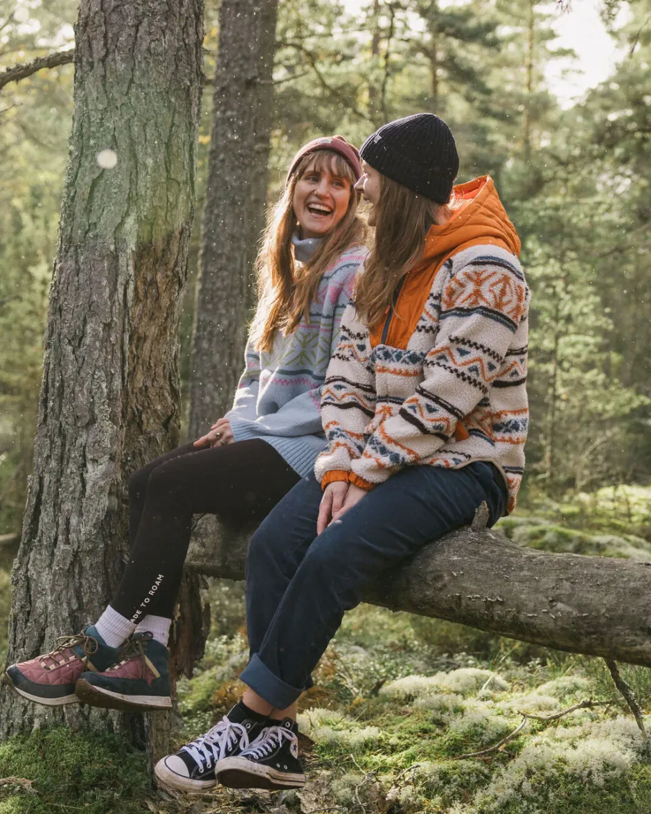 Fleece|Fleece>Passenger Beaumont Recycled Sherpa Hooded Fleece Homespun Stripe Sunrise Orange