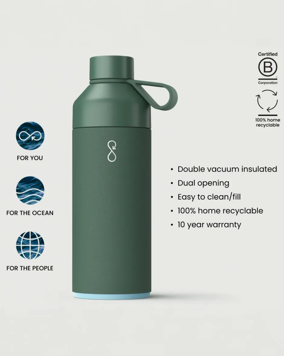 Outdoor Living|Outdoor Living>Floris van Bommel Big Ocean Bottle 1 Litre Passenger Forest Green