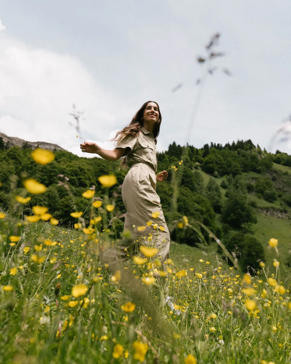 Jumpsuits & Playsuits|Dungarees & Pants>Passenger Bluebell Organic Cotton Boiler Suit Biscuit
