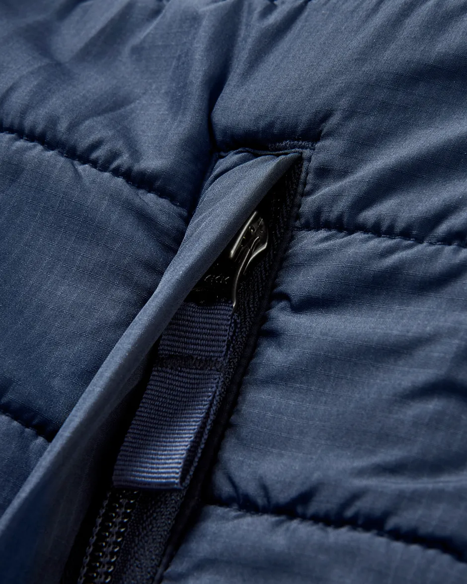Fleece|Fleece>Floris van Bommel Born Explorer Recycled Polar-Lined Sherpa Vest Blue Steel