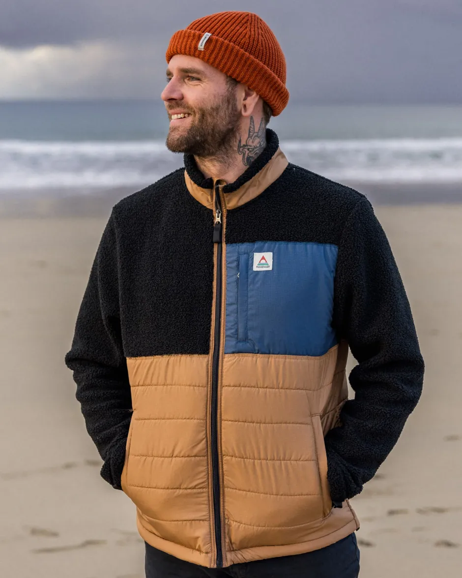 Fleece|Fleece>Floris van Bommel Born Explorer Recycled Polar-Lined Sherpa Fleece Black