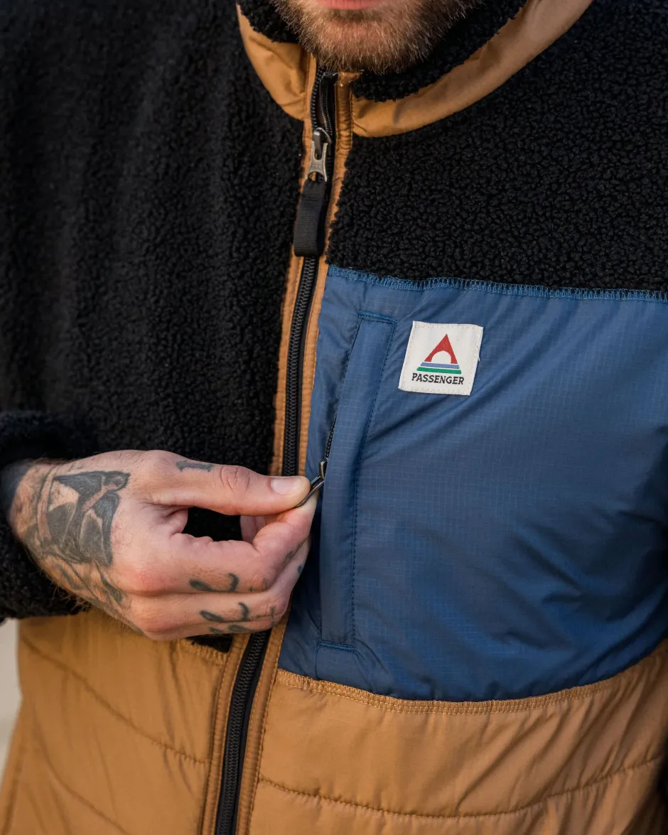 Fleece|Fleece>Floris van Bommel Born Explorer Recycled Polar-Lined Sherpa Fleece Black
