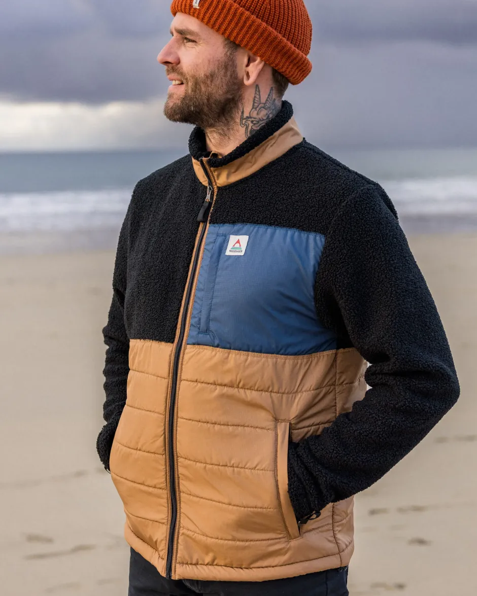 Fleece|Fleece>Floris van Bommel Born Explorer Recycled Polar-Lined Sherpa Fleece Black