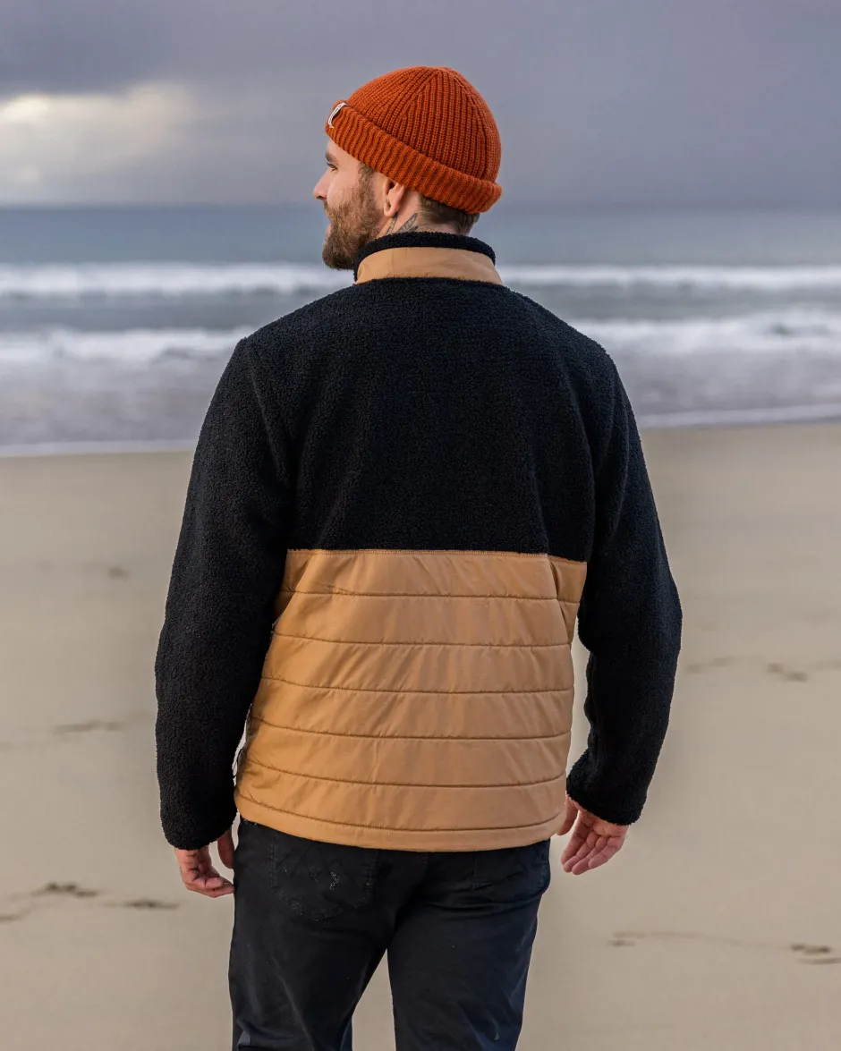 Fleece|Fleece>Floris van Bommel Born Explorer Recycled Polar-Lined Sherpa Fleece Black