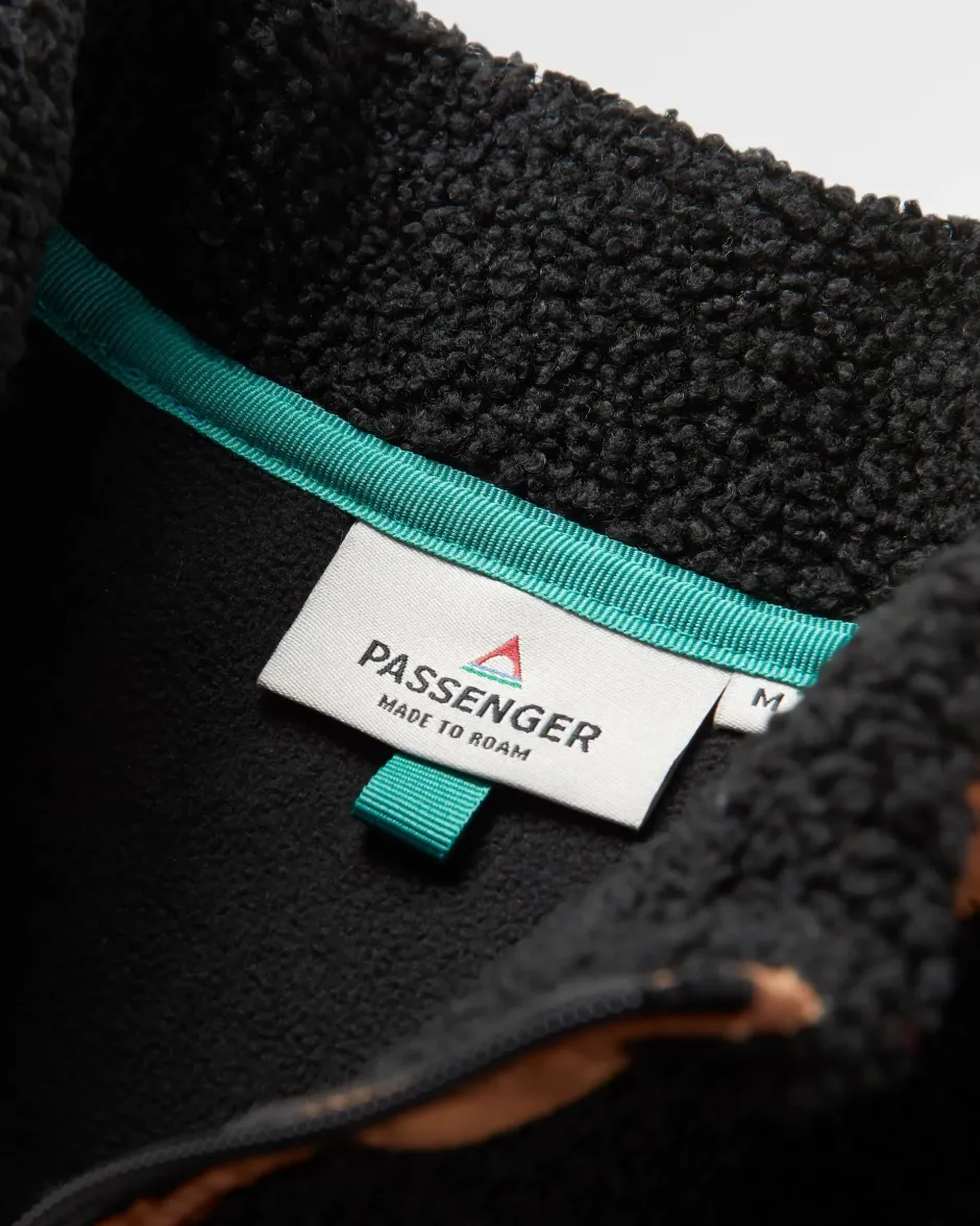 Fleece|Fleece>Floris van Bommel Born Explorer Recycled Polar-Lined Sherpa Fleece Black