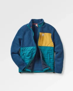 Fleece|Fleece>Floris van Bommel Born Explorer Recycled Polar-Lined Sherpa Fleece Dark Denim