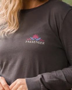 Tops & T-Shirts|Women's Outlet>Passenger Bud Recycled Cotton Ls T-Shirt Charcoal