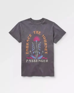 Tops & T-Shirts|Women's Outlet>Passenger Bud Recycled Cotton Oversized T-Shirt Charcoal