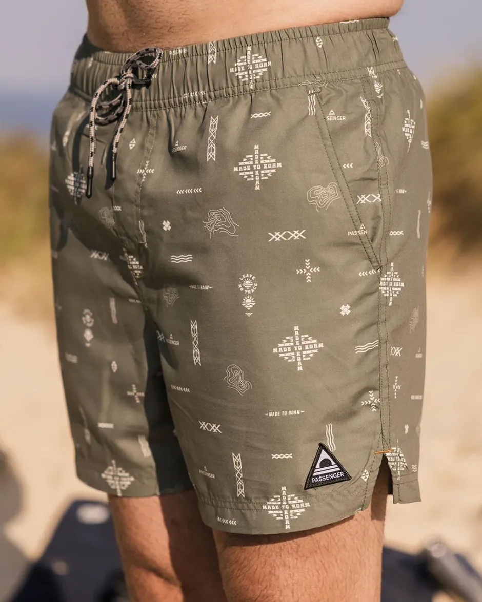 Shorts|Men's Outlet>Floris van Bommel Cali Recycled Swim Short Olive Made To Roam