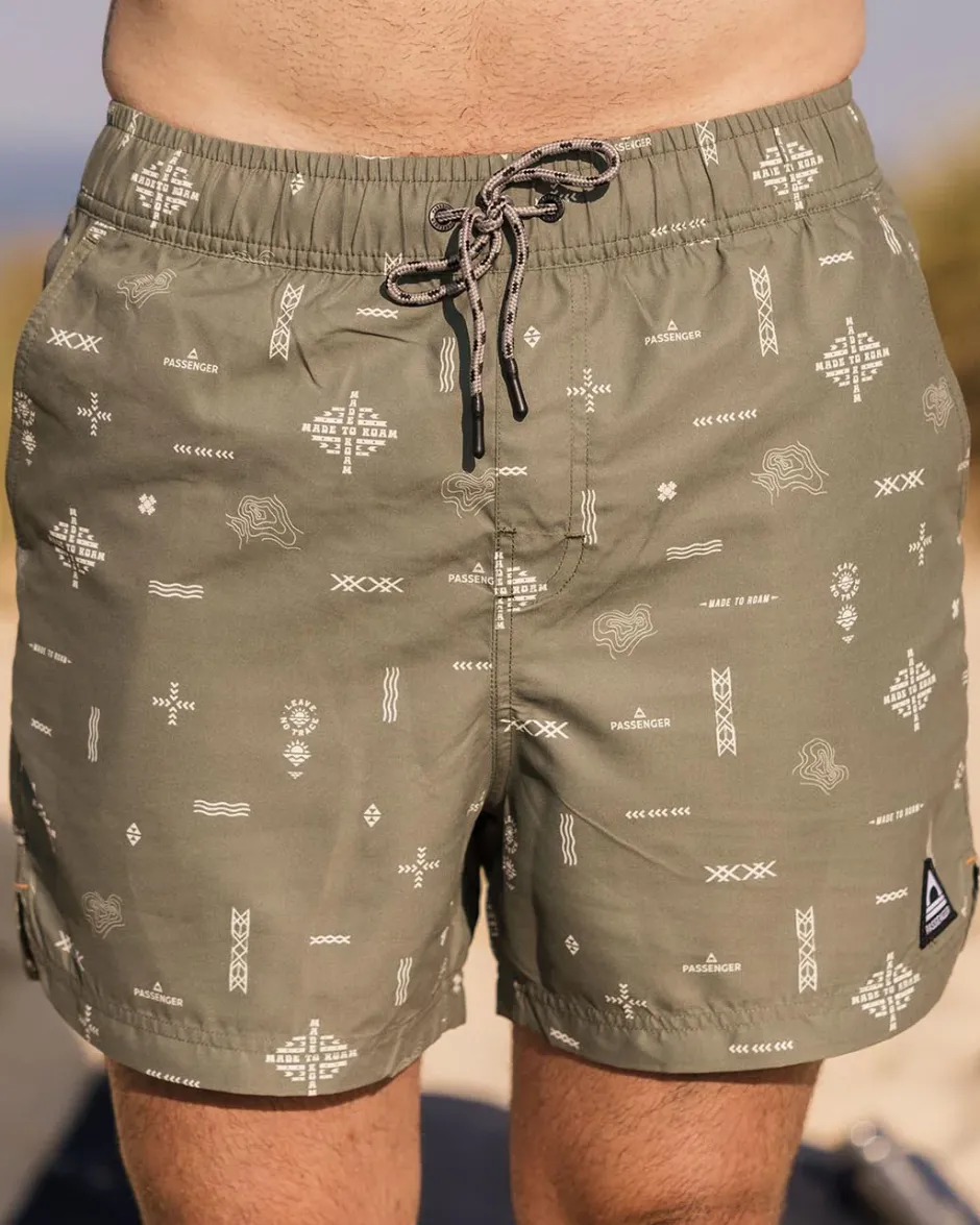 Shorts|Men's Outlet>Floris van Bommel Cali Recycled Swim Short Olive Made To Roam