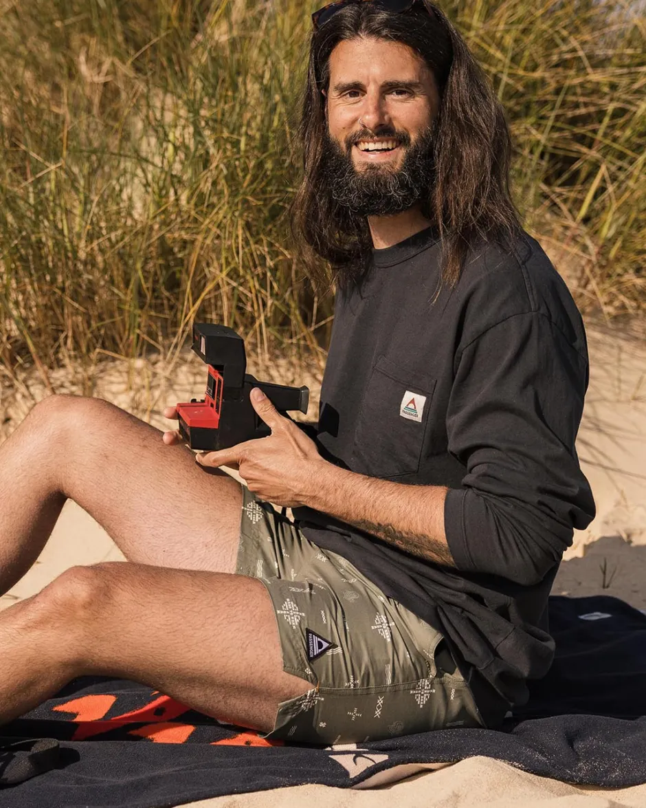 Shorts|Men's Outlet>Floris van Bommel Cali Recycled Swim Short Olive Made To Roam