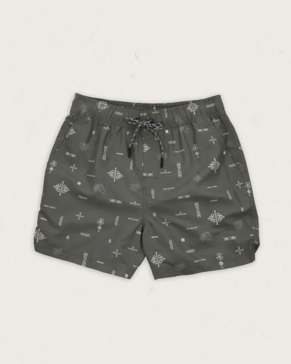 Shorts|Men's Outlet>Floris van Bommel Cali Recycled Swim Short Olive Made To Roam