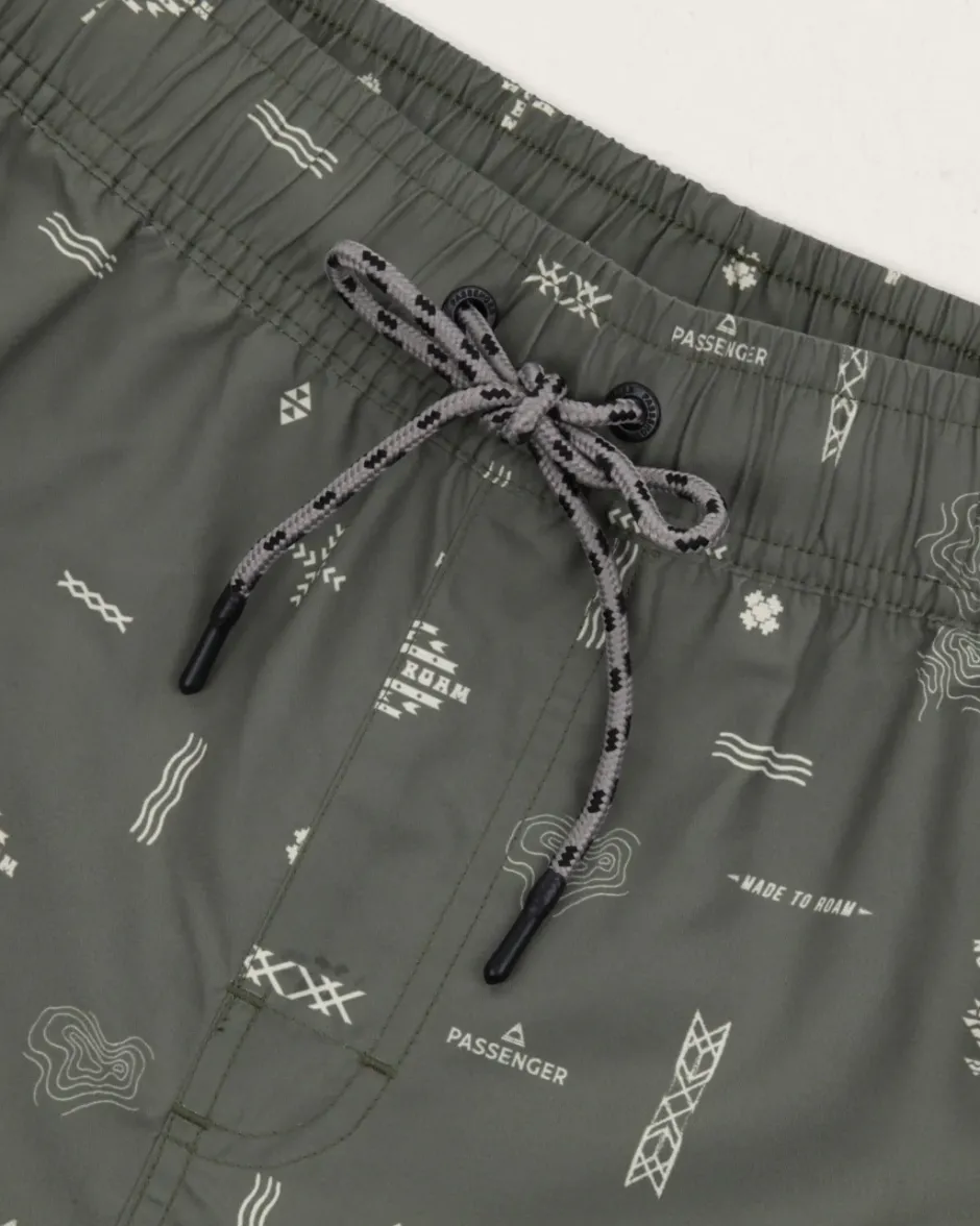 Shorts|Men's Outlet>Floris van Bommel Cali Recycled Swim Short Olive Made To Roam