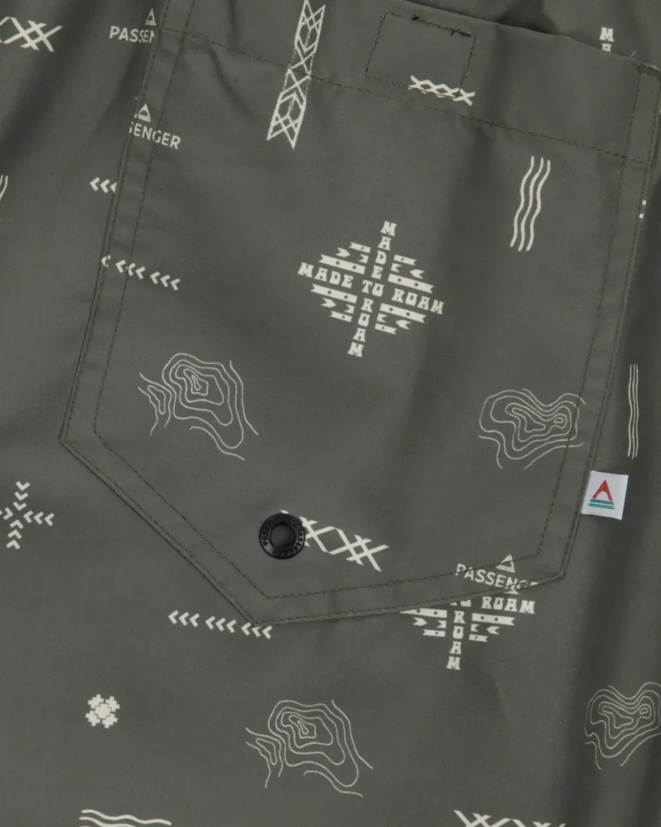 Shorts|Men's Outlet>Floris van Bommel Cali Recycled Swim Short Olive Made To Roam