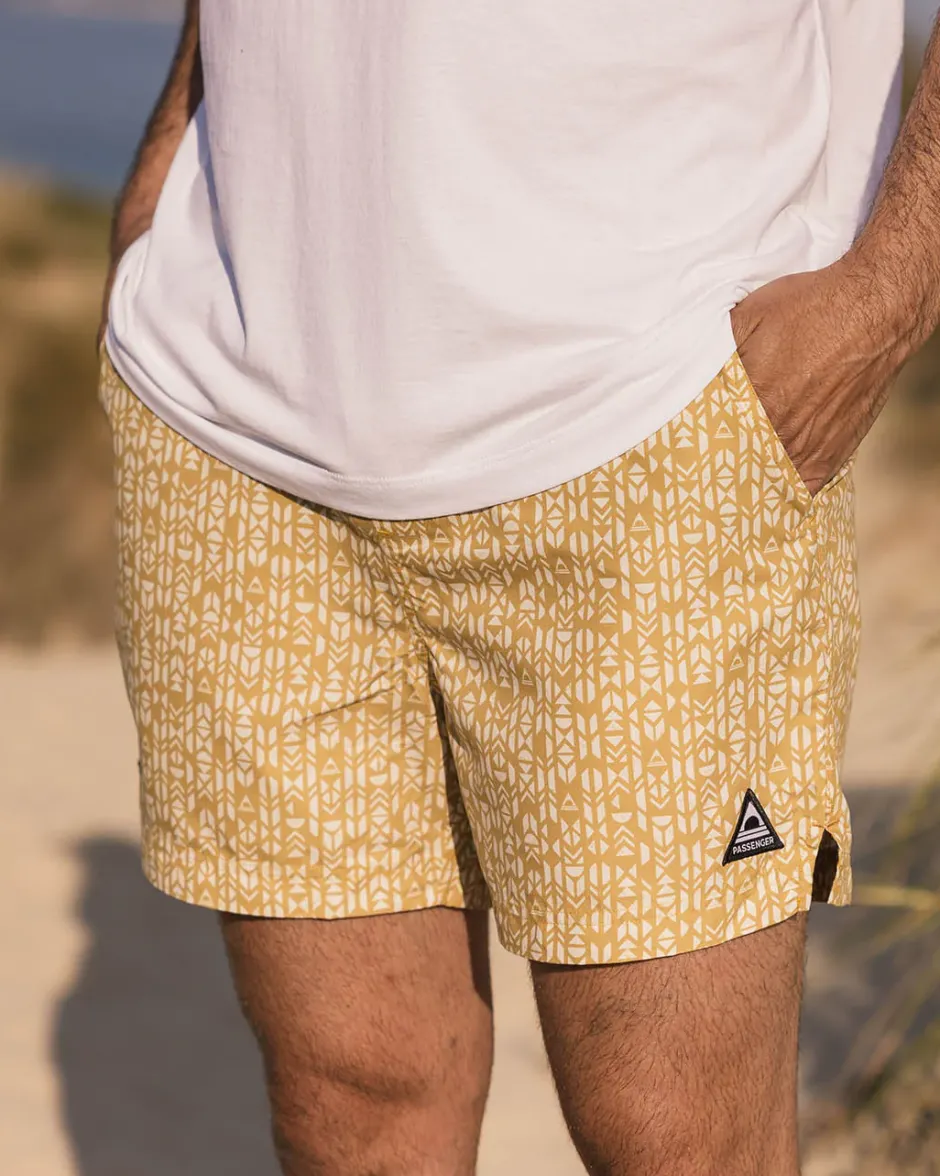 Shorts|Men's Outlet>Floris van Bommel Cali Recycled Swim Short Mustard Mini Geo