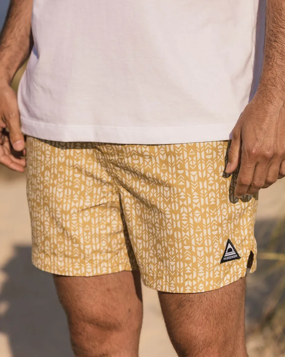 Shorts|Men's Outlet>Floris van Bommel Cali Recycled Swim Short Mustard Mini Geo