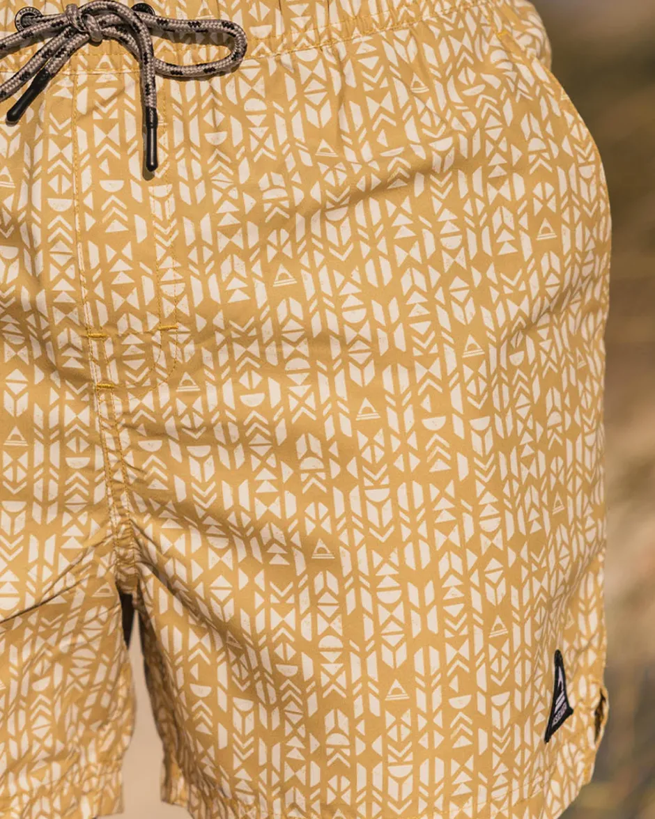 Shorts|Men's Outlet>Floris van Bommel Cali Recycled Swim Short Mustard Mini Geo