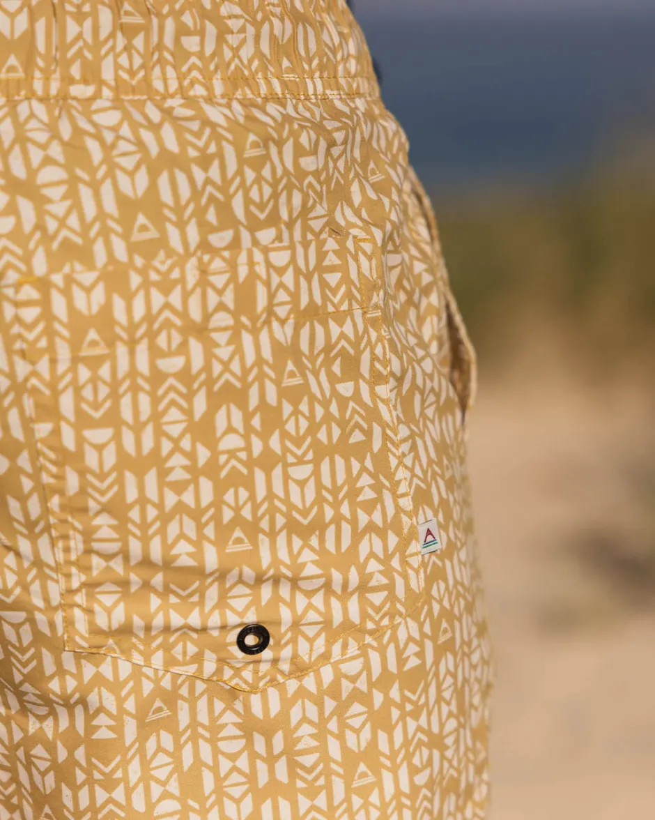 Shorts|Men's Outlet>Floris van Bommel Cali Recycled Swim Short Mustard Mini Geo