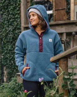 Fleece|Fleece>Passenger Calla Hooded Recycled Polar-Lined Fleece Washed Blue