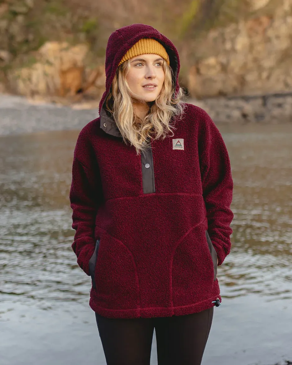 Fleece|Fleece>Passenger Calla Hooded Recycled Polar-Lined Fleece Windsor Wine