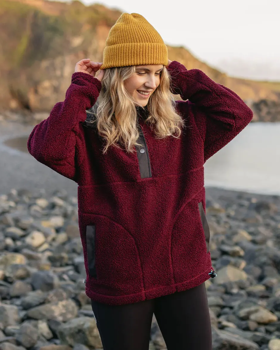 Fleece|Fleece>Passenger Calla Hooded Recycled Polar-Lined Fleece Windsor Wine