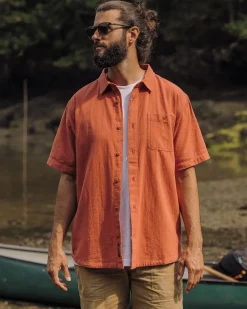 Shirts|Men's Outlet>Passenger Chill Textured Short Sleeve Shirt Bruschetta